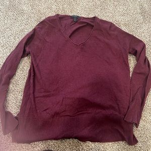 Maroon j crew v neck sweater